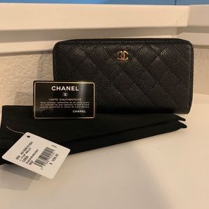 Authentic like new Chanel zip wallet